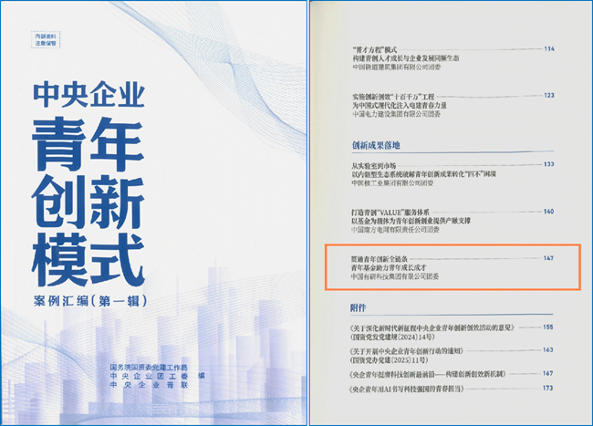 中國有研“青年基金”特色做法入選《中央企業(yè)青年創(chuàng)新模式案例匯編》